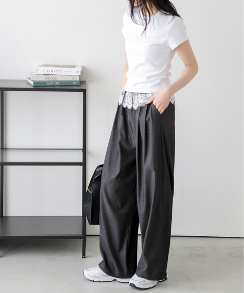 SUGAR BISKET(シュガービスケット)の「ウエストレースデザインパンツ(その他パンツ・レディース・ネイビー/ブラック・L/M)」の9枚目の写真