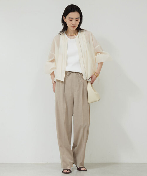 GALLARDAGALANTE（ガリャルダガランテ）の「ギャザーシアーブルゾン（ブルゾン・レディース・ホワイト系その他/ブラック・FREE）」の8枚目の写真