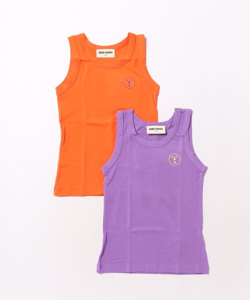 BOBO CHOSES(ボボショーズ)の「Have Fun Face tank top set(タンクトップ・キッズ・バイオレット・12-13y/10-11y/8-9y/6-7YEAR/4-5YEAR/2-3YEAR)」の1枚目の写真