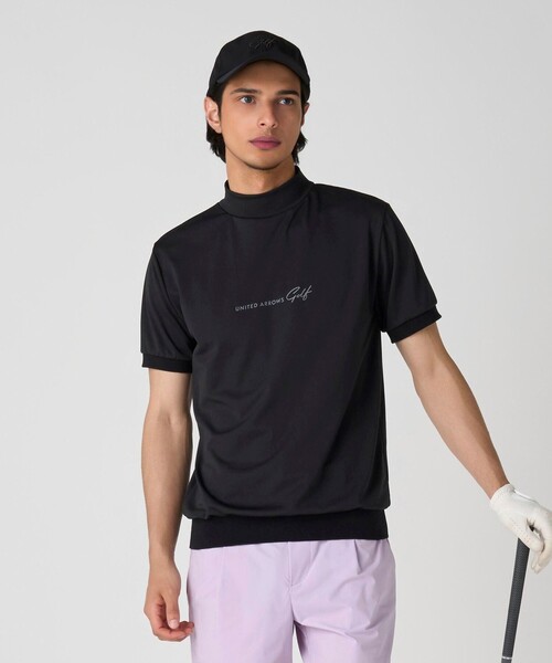 ユナイテッドアローズ　ゴルフ　モックネック メンズ セール】メンズ ジャガード モックネック シャツ（Tシャツ