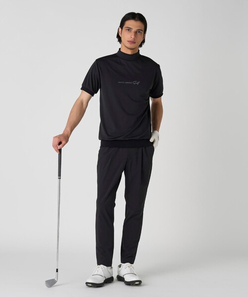 UNITED ARROWS GOLF ゴルフシャツ M　モックネック　グリーン メンズ スムース モックネック シャツ