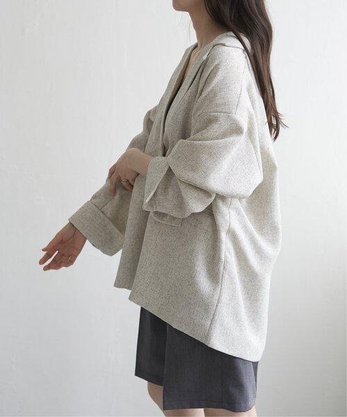 VENCEEXCHANGE（ヴァンスエクスチェンジ）の「サマーツイードダッドジャケット（テーラードジャケット・レディース・ブラック/アイボリー/ブラウン/グレー・FREE）」の9枚目の写真