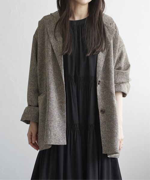 VENCEEXCHANGE（ヴァンスエクスチェンジ）の「サマーツイードダッドジャケット（テーラードジャケット・レディース・ブラック/アイボリー/ブラウン/グレー・FREE）」の13枚目の写真