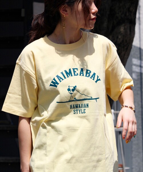 GLOSTER（グロスター）の「【GLOSTER/グロスター】ハワイヌ ワイメアベイ クルーネック プリントTシャツ（Tシャツ/カットソー・メンズ・イエロー/ホワイト/チャコールグレー・S/M/L）」の9枚目の写真