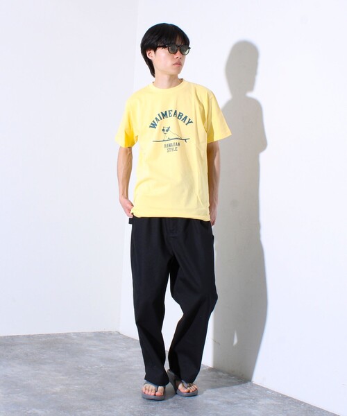GLOSTER（グロスター）の「【GLOSTER/グロスター】ハワイヌ ワイメアベイ クルーネック プリントTシャツ（Tシャツ/カットソー・メンズ・イエロー/ホワイト/チャコールグレー・S/M/L）」の11枚目の写真