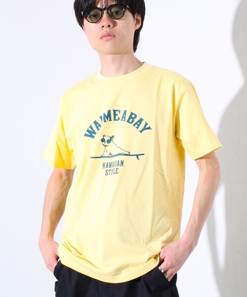 GLOSTER（グロスター）の「【GLOSTER/グロスター】ハワイヌ ワイメアベイ クルーネック プリントTシャツ（Tシャツ/カットソー・メンズ・イエロー/ホワイト/チャコールグレー・S/M/L）」の13枚目の写真