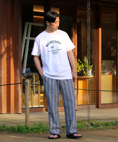 GLOSTER（グロスター）の「【GLOSTER/グロスター】ハワイヌ ワイメアベイ クルーネック プリントTシャツ（Tシャツ/カットソー・メンズ・イエロー/ホワイト/チャコールグレー・S/M/L）」の16枚目の写真