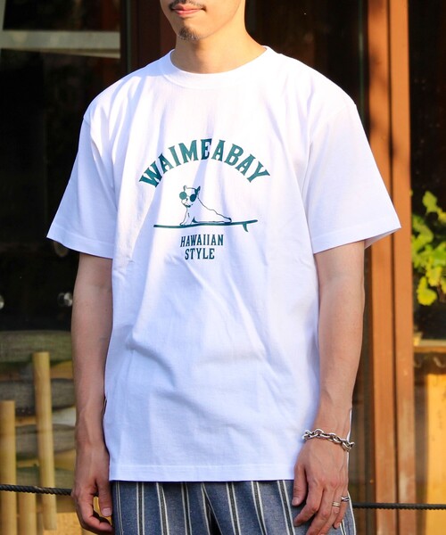 GLOSTER（グロスター）の「【GLOSTER/グロスター】ハワイヌ ワイメアベイ クルーネック プリントTシャツ（Tシャツ/カットソー・メンズ・イエロー/ホワイト/チャコールグレー・S/M/L）」の20枚目の写真