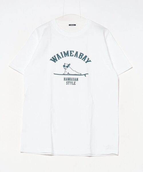 GLOSTER（グロスター）の「【GLOSTER/グロスター】ハワイヌ ワイメアベイ クルーネック プリントTシャツ（Tシャツ/カットソー・メンズ・イエロー/ホワイト/チャコールグレー・S/M/L）」の4枚目の写真