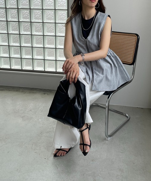 セール】ペプラム ジップ ベスト（ベスト）｜210nouve（トゥージュ