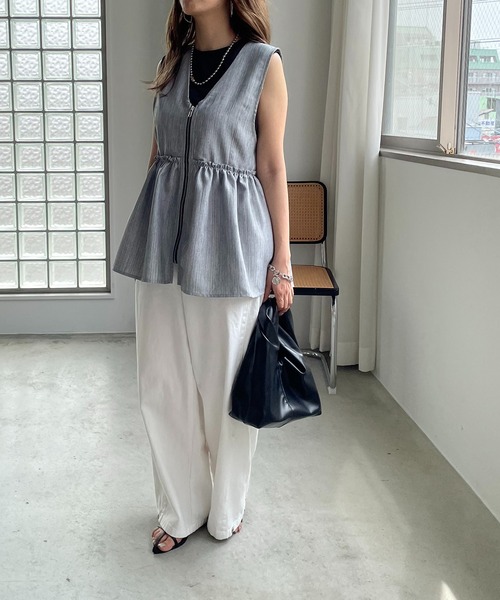 セール】ペプラム ジップ ベスト（ベスト）｜210nouve（トゥージュ