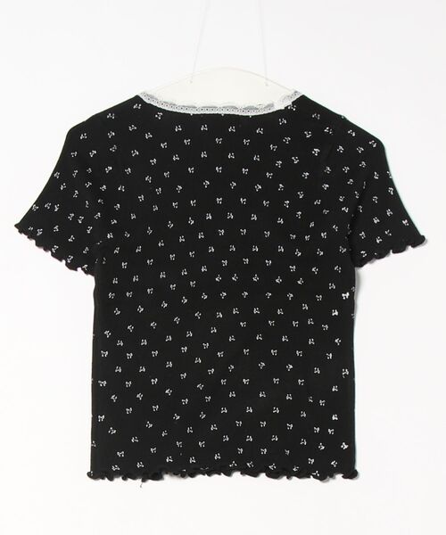aimoha(アイモハ)の「リボンドット柄半袖トップス カットソー レース襟 (SS)(Tシャツ/カットソー・レディース・グレー/ブルー/ブラック/ベージュ・FREE)」の5枚目の写真