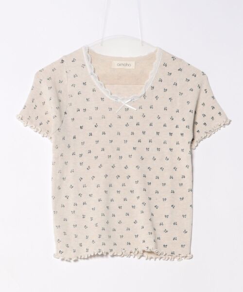 aimoha(アイモハ)の「リボンドット柄半袖トップス カットソー レース襟 (SS)(Tシャツ/カットソー・レディース・グレー/ブルー/ブラック/ベージュ・FREE)」の7枚目の写真