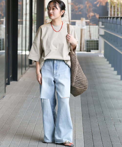 JOURNAL STANDARD relume（ジャーナルスタンダード　レリューム）の「《追加2》タックコクーンプルオーバー（Tシャツ/カットソー・レディース・ブラック系その他/ライトグレー/モスグリーン/ホワイト・FREE）」の13枚目の写真