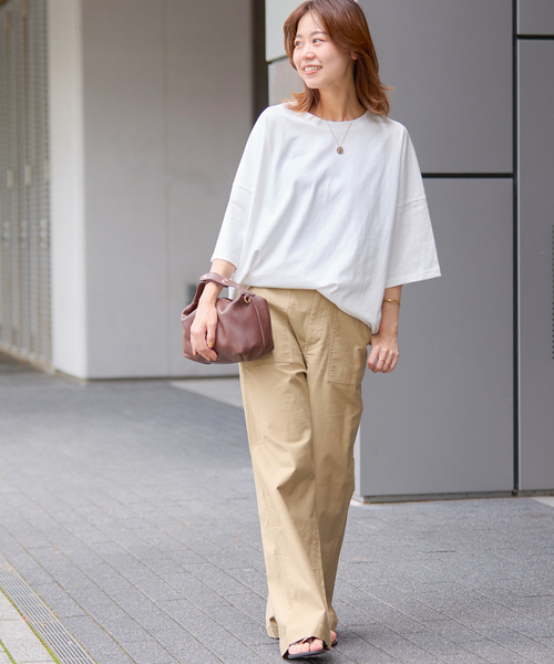 JOURNAL STANDARD relume（ジャーナルスタンダード　レリューム）の「《追加2》タックコクーンプルオーバー（Tシャツ/カットソー・レディース・ブラック系その他/ライトグレー/モスグリーン/ホワイト・FREE）」の16枚目の写真