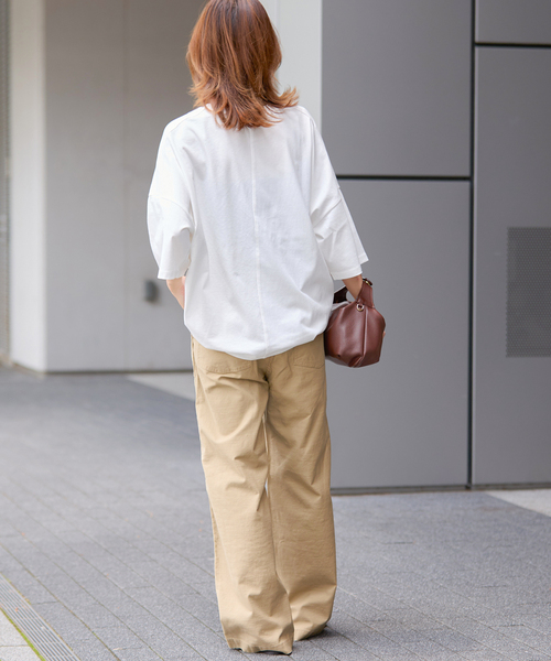 JOURNAL STANDARD relume（ジャーナルスタンダード　レリューム）の「《追加2》タックコクーンプルオーバー（Tシャツ/カットソー・レディース・ブラック系その他/ライトグレー/モスグリーン/ホワイト・FREE）」の19枚目の写真