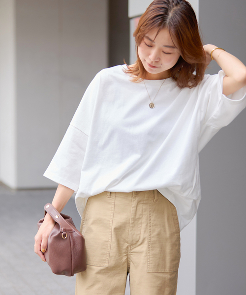 JOURNAL STANDARD relume（ジャーナルスタンダード　レリューム）の「《追加2》タックコクーンプルオーバー（Tシャツ/カットソー・レディース・ブラック系その他/ライトグレー/モスグリーン/ホワイト・FREE）」の20枚目の写真