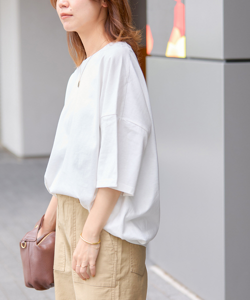 JOURNAL STANDARD relume（ジャーナルスタンダード　レリューム）の「《追加2》タックコクーンプルオーバー（Tシャツ/カットソー・レディース・ブラック系その他/ライトグレー/モスグリーン/ホワイト・FREE）」の21枚目の写真