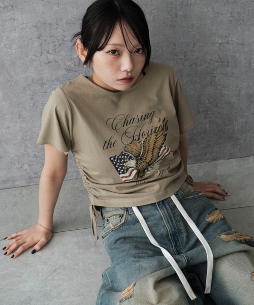WEGO(ウィゴー)の「WEGO/ヴィンテージライクドロストちびT(Tシャツ/カットソー・レディース・その他4/その他1/その他2/その他3/ホワイト/ベージュ/その他5・FREE)」の3枚目の写真