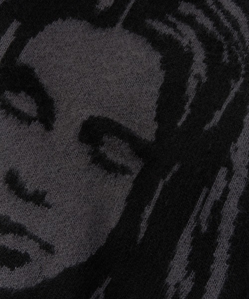 X-girl（エックスガール）の「FACE JACQUARD KNIT CARDIGAN（カーディガン/ボレロ・レディース・ブラック/ピンク/ブラウン・ONE SIZE）」の13枚目の写真