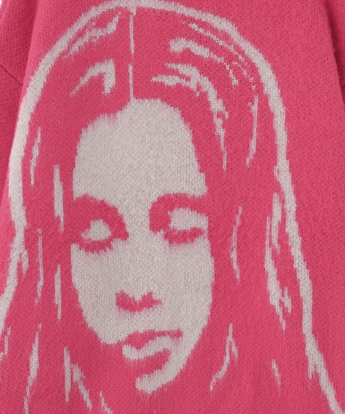 X-girl（エックスガール）の「FACE JACQUARD KNIT CARDIGAN（カーディガン/ボレロ・レディース・ブラック/ピンク/ブラウン・ONE SIZE）」の18枚目の写真