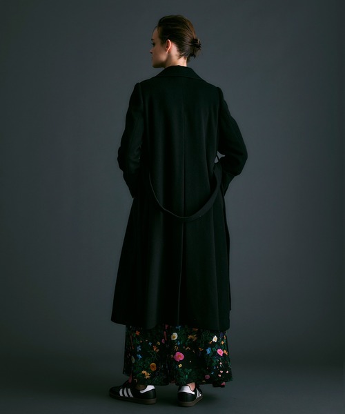 NOISE MAKER(ノイズメーカー)の「ハイブリッドウールビーバースタンドカラーロングコート【MADE IN JAPAN】(その他アウター・レディース・ブラック・38/36)」の12枚目の写真