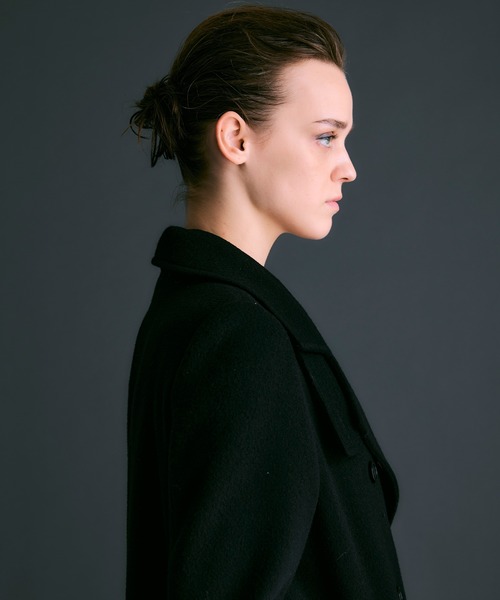 NOISE MAKER(ノイズメーカー)の「ハイブリッドウールビーバースタンドカラーロングコート【MADE IN JAPAN】(その他アウター・レディース・ブラック・38/36)」の10枚目の写真