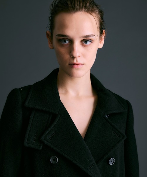 NOISE MAKER(ノイズメーカー)の「ハイブリッドウールビーバースタンドカラーロングコート【MADE IN JAPAN】(その他アウター・レディース・ブラック・38/36)」の9枚目の写真