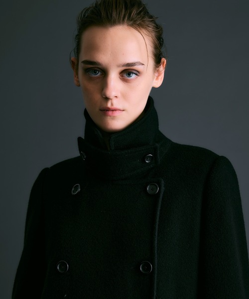 NOISE MAKER(ノイズメーカー)の「ハイブリッドウールビーバースタンドカラーロングコート【MADE IN JAPAN】(その他アウター・レディース・ブラック・38/36)」の7枚目の写真