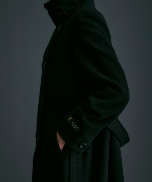 NOISE MAKER(ノイズメーカー)の「ハイブリッドウールビーバースタンドカラーロングコート【MADE IN JAPAN】(その他アウター・レディース・ブラック・38/36)」の3枚目の写真