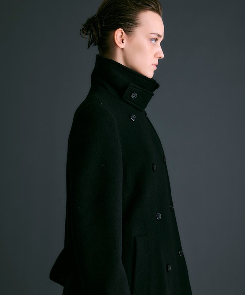 NOISE MAKER(ノイズメーカー)の「ハイブリッドウールビーバースタンドカラーロングコート【MADE IN JAPAN】(その他アウター・レディース・ブラック・38/36)」の8枚目の写真