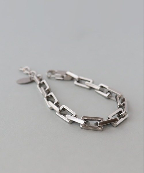 ieLS（イエルズ）の「金属アレルギー対応「ieLS」ステンレス　スクエアチェーンブレスレット（ブレスレット・メンズ・シルバー/ゴールド・ONE SIZE）」の4枚目の写真
