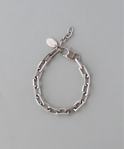 ieLS（イエルズ）の「金属アレルギー対応「ieLS」ステンレス　スクエアチェーンブレスレット（ブレスレット・メンズ・シルバー/ゴールド・ONE SIZE）」の5枚目の写真