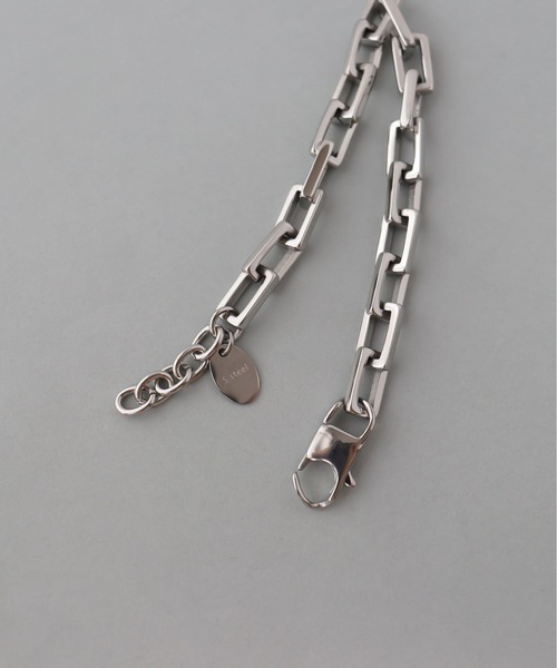 ieLS（イエルズ）の「金属アレルギー対応「ieLS」ステンレス　スクエアチェーンブレスレット（ブレスレット・メンズ・シルバー/ゴールド・ONE SIZE）」の6枚目の写真