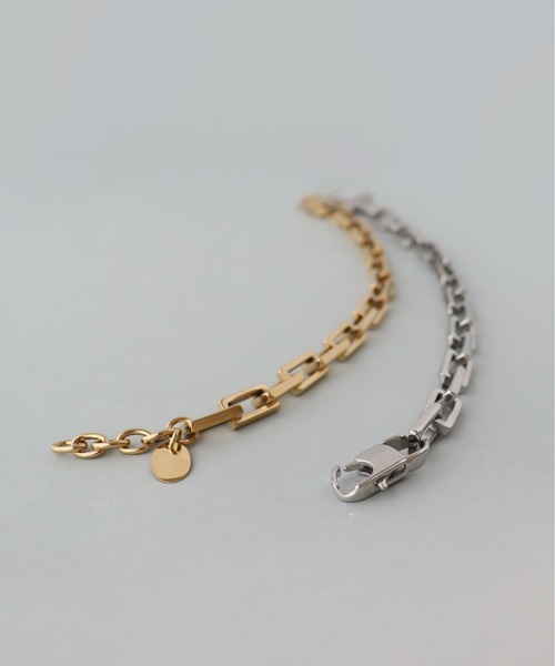 ieLS（イエルズ）の「金属アレルギー対応「ieLS」ステンレス　スクエアチェーンブレスレット（ブレスレット・メンズ・シルバー/ゴールド・ONE SIZE）」の8枚目の写真