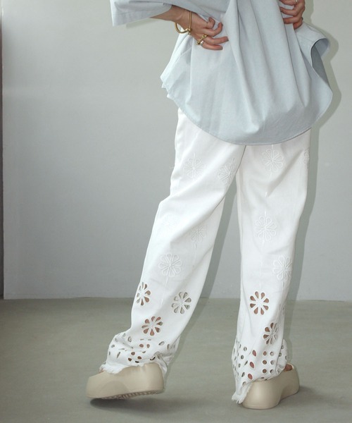 G／FORE ホワイトパンツ 刺繍ロゴ付き ゴルフ