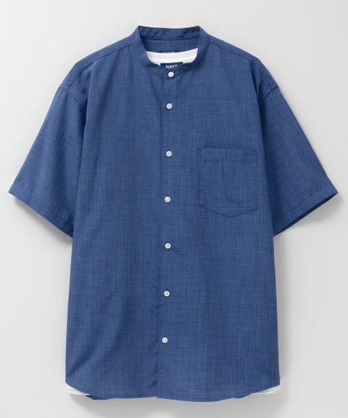 NAVY(ネイビー)の「NAVY リネンライクシャツ アンサンブル(シャツ/ブラウス・メンズ・ネイビー/サックスブルー/スミクロ/グレイッシュベージュ・XL/L/M/S)」の9枚目の写真