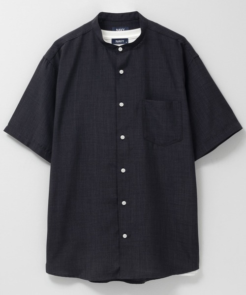 NAVY(ネイビー)の「NAVY リネンライクシャツ アンサンブル(シャツ/ブラウス・メンズ・ネイビー/サックスブルー/スミクロ/グレイッシュベージュ・XL/L/M/S)」の5枚目の写真