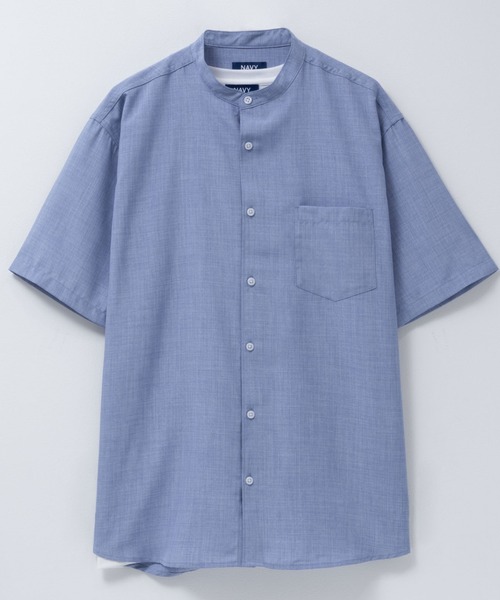 NAVY(ネイビー)の「NAVY リネンライクシャツ アンサンブル(シャツ/ブラウス・メンズ・ネイビー/サックスブルー/スミクロ/グレイッシュベージュ・XL/L/M/S)」の11枚目の写真