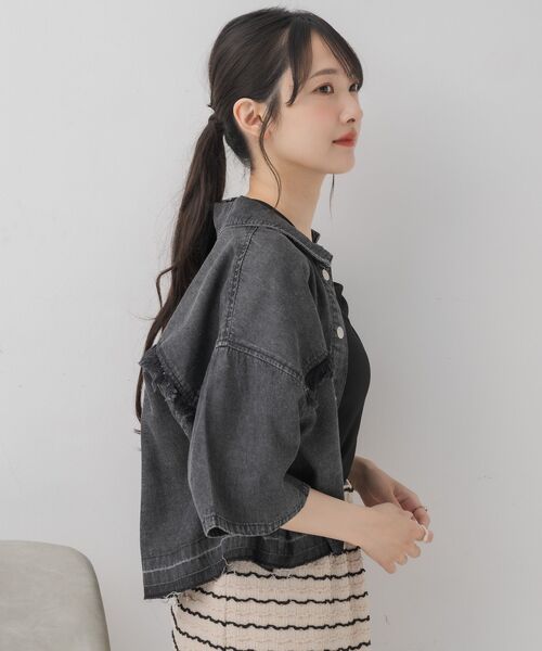RETRO GIRL(レトロガール)の「フリンジデニムSH(シャツ/ブラウス・レディース・ブラック/ブルー・FREE)」の19枚目の写真