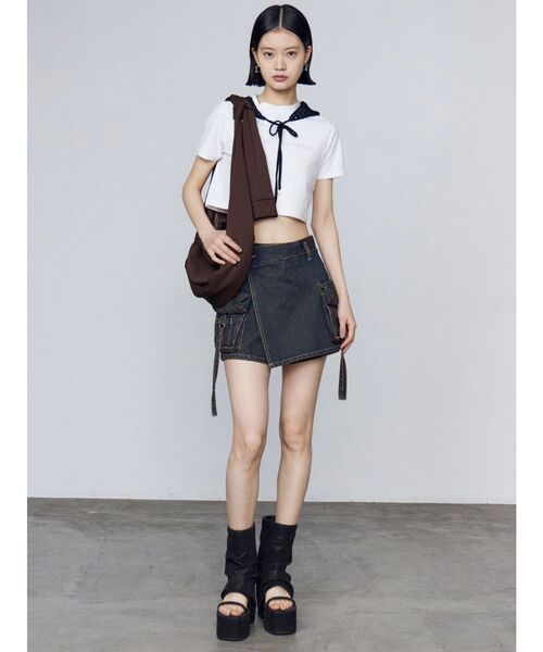 EMODA（エモダ）の「リボンギャザーショルダーバッグ（ショルダーバッグ・レディース・ブラック/ブラウン・FREE）」の7枚目の写真