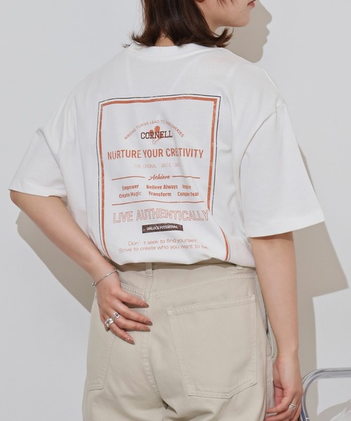 myke(ミーカ)の「myke 英字ロゴプリントビッグシルエットTシャツ(Tシャツ/カットソー・レディース・ホワイト/ブルー/オフホワイト/チャコール・M)」の20枚目の写真
