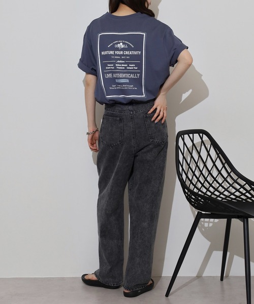 myke(ミーカ)の「myke 英字ロゴプリントビッグシルエットTシャツ(Tシャツ/カットソー・レディース・ホワイト/ブルー/オフホワイト/チャコール・M)」の10枚目の写真