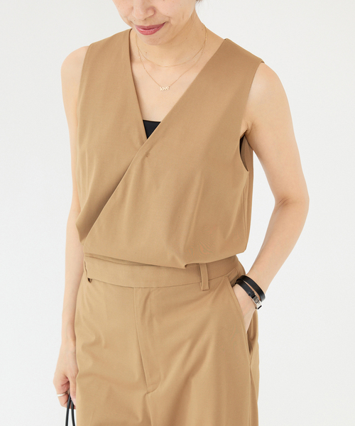 IENA（イエナ）の「ハイゲージコンビネゾン（つなぎ/オールインワン・レディース・ブラック/キャメル・36/38）」の2枚目の写真