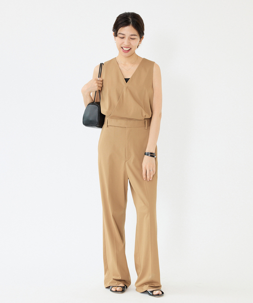 IENA（イエナ）の「ハイゲージコンビネゾン（つなぎ/オールインワン・レディース・ブラック/キャメル・36/38）」の3枚目の写真