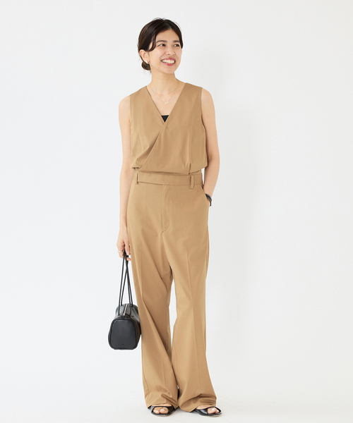 IENA（イエナ）の「ハイゲージコンビネゾン（つなぎ/オールインワン・レディース・ブラック/キャメル・36/38）」の4枚目の写真