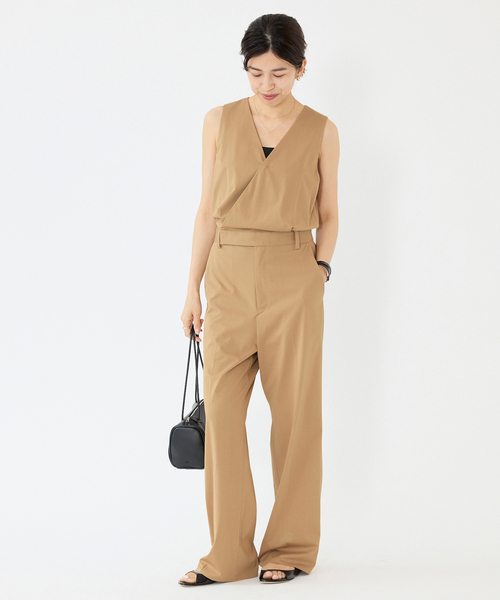 IENA（イエナ）の「ハイゲージコンビネゾン（つなぎ/オールインワン・レディース・ブラック/キャメル・36/38）」の5枚目の写真