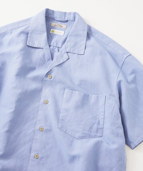 JOURNAL STANDARD relume（ジャーナルスタンダード　レリューム）の「ヨーロピアンフラックス ガーメントダイ オープンカラーシャツ（シャツ/ブラウス・メンズ・ブラックミックス/オートミール/カーキ/ブルー系その他・MEDIUM/LARGE）」の5枚目の写真