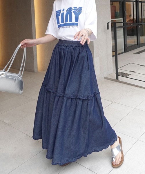 CORNERS（コーナーズ）の「デニムフリルスカート（デニムスカート・レディース・インディゴブルー/ブルー・FREE）」の8枚目の写真
