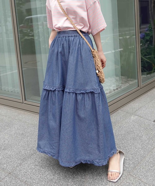 CORNERS（コーナーズ）の「デニムフリルスカート（デニムスカート・レディース・インディゴブルー/ブルー・FREE）」の10枚目の写真